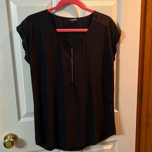 Express Zip V-Neck Top